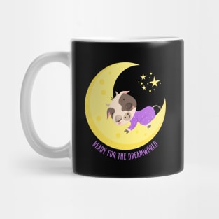 Ready for the dream world Hello little cow in pajamas sleeping cute baby outfit Mug